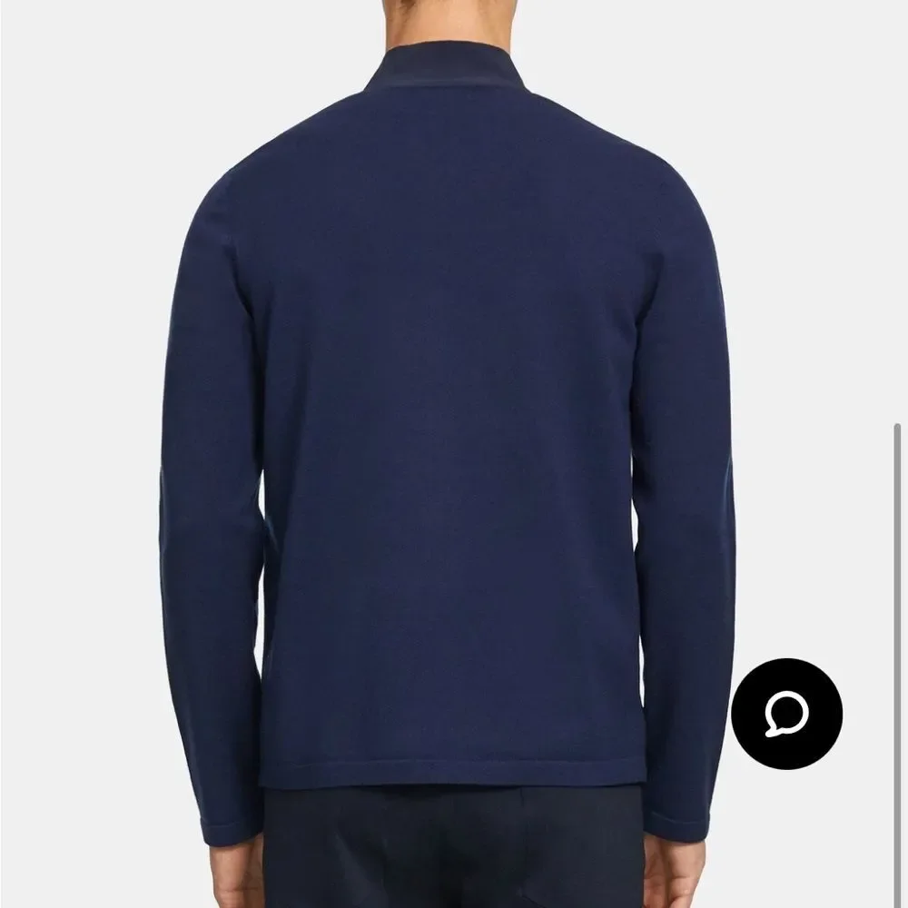 Theory jacket men’s navy Bellville Pk Fine Bilen Full Zip size xlarge